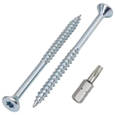 Imagen de SKIR&#039;CO (400 uds) tornillos para madera de acero galvanizado 3,5 x 50 mm, Torx cabeza avellanada, aglomerado, parcialmente roscados
