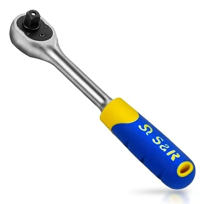 Imagen de S&amp;R Llave de carraca Trinquete 3/8 reversible 45 dientes. Acero al cromo vanadio (3/8 20.5 cm)
