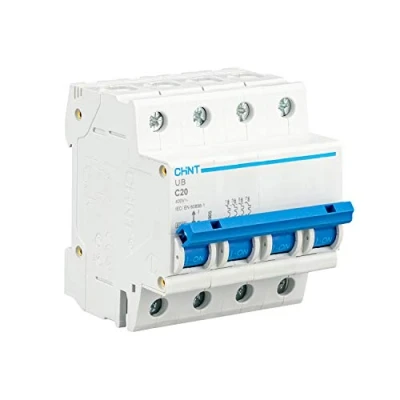 Imagen de CHINT Interruptor Automatico Magnetotermico Gama UB 1P 3P 4P Domestica Curva C (4 Polo, 20A)