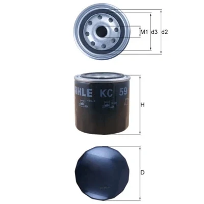 Imagen de MAHLE ORIGINAL KC 59 Filtro Combustible enroscable MAZDA: Serie B Pick up, E Furgón, MITSUBISHI: Canter 5.Generation