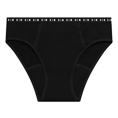 Imagen de DIM Niñas Bragas menstruales de flujo medio para niña X1 Slips, Negro, 12 ans