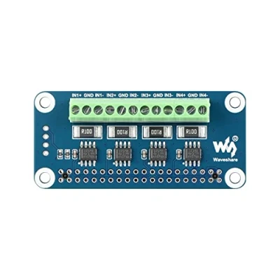 Imagen de Waveshare 4ch Current/Voltage/Power Monitor Hat, with Standard 40PIN GPIO Extension Header, Compatible Raspberry Pi Series Boards