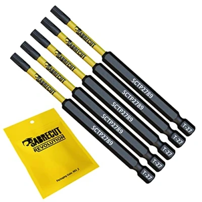 Imagen de 5 x SabreCut SCTP2789_5 89 mm T27 TX27 Torx a prueba de manipulaciones Juego puntas destornillador impacto magnético seguridad pesado