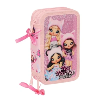 Imagen de NANANA FABULOUS Estuche Escolar con 36 Útiles Incluidos, Infantil, Niño, Ideal para Niños de 5 a 14 Años, Cómodo y Versátil, Calidad Resistencia, 12.5x5.5x19.5 cm, Color Rosa