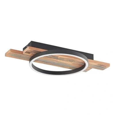 Imagen de LED lámpara de techo &#039;Sentoa&#039; (Moderno) en Marrón hecho Madera e.o. para Salón &amp; Comedor (1 llama,) Lindby LED, plafón