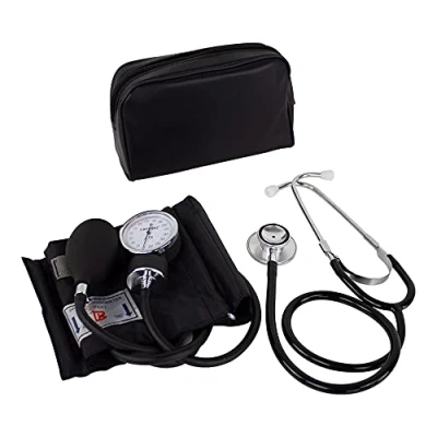 Imagen de Mobiclinic, Pack de tensiómetro brazo manual y fonendoscopio, Estetoscopio aluminio doble campana, Medición presión arterial, Alta Precisión, Fácil usar
