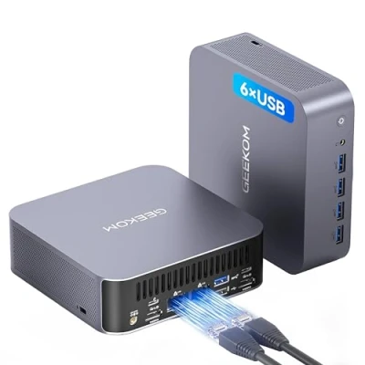 Imagen de GEEKOM AI Mini PC GT1 Mega Intel Core U5 125H,16 Kerne 22 Threads, bis zu 4.5GHz, 2.5Gbps Dualer LAN Port, Win 11 Pro 32GB DDR5+1TB SSD mit WiFi 7, Real Time AR, Vier 4K Displays, BT5.4