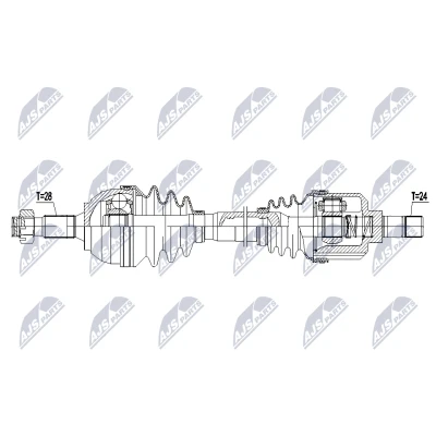 Imagen de NTY NPW CT 144 Árbol de transmisión Eje delantero, izquierda 670mm CITROËN: C5 3, III Familiar