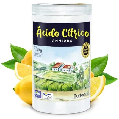 Imagen de Nortembio Ácido Cítrico Ecológico 1,15 Kg. Anhidro en Polvo. Insumo 100% Puro. Limpiador Multiusos. E Book Incluido.