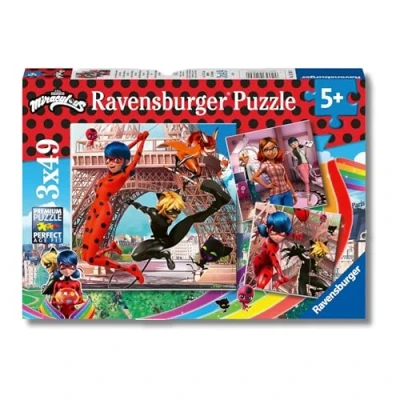 Imagen de Ravensburger Puzzle Miraculous Ladybug, Rompecabezas para Niños de 5+ Años, Juego Educativo y Estimulante, 3 Puzzles 49 Piezas