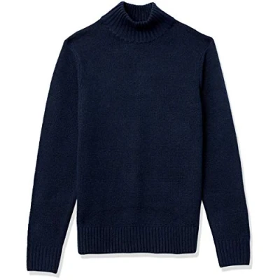 Imagen de Amazon Essentials Jersey de Manga Larga con Cuello Alto y Tacto Suave Hombre, Azul Marino, S