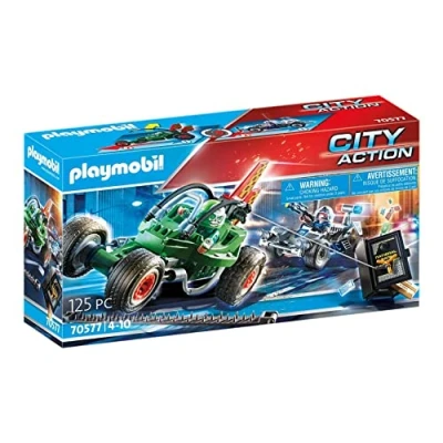 Imagen de PLAYMOBIL 70577 City Action Kart Policial, persecución ladrón de Caja Fuerte, para niños 4 a 10 años, Multicolor