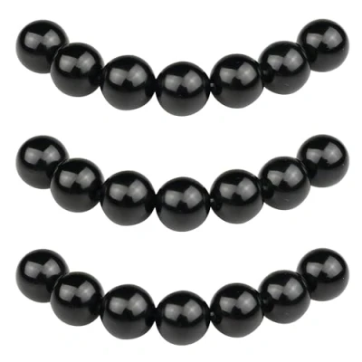 Imagen de MJDCB 6mm 60 piezas Cuentas de Piedra Obsidiana Negra Redondas Sueltas Piedras Semipreciosas para Hacer Joyas Pulseras Collares