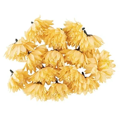 Imagen de Ideen mit Herz flores decorativas, artificiales sin tallo, diferentes variedades, aprox. 4 5 cm de diámetro (dalias, albaricoque, 15 unidades)
