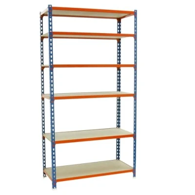 Imagen de Simon Rack Estanteria Metalica, 2500x1000x300 mm, 6 Baldas de Madera, 150 kg Punto Flexión, Estanterias Almacenaje, Azul/Naranja/Madera Maderclick