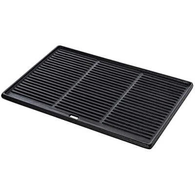 Imagen de CLP Placa Parilla De Gas Carbón I Cocina Reversible En Hierro Fundido con Superficie Acanalada &amp; Lisa, Color:Antracita, Tamaño:48.5x32 cm