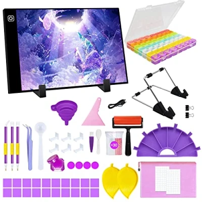 Imagen de TAVADA Mesa de Luz para Calcar,Mesa Dibujo A4 Kit,LED Tableta Portátil con Brillo Ajustable Cable USB Dibujar,Artesanía,Bocetos,Caligrafía