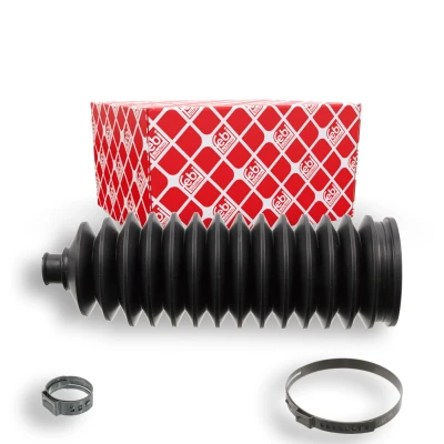 Imagen de FEBI BILSTEIN 102122 Juego de fuelle, dirección Termoplástico Eje delantero, izquierda, derecha con abrazaderas FIAT: Doblo I Familiar