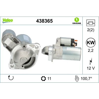 Imagen de VALEO 438365 Motor de arranque 12 2,2 11