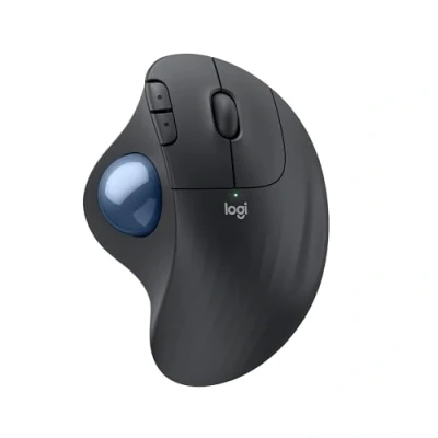 Imagen de Logitech ERGO M575S ratón con trackball inalámbrico, ergonómico inalámbrico Bluetooth y llave USB cifrada, control cómodo el pulgar, seguimiento fluido preciso, para PC/Mac Grafito