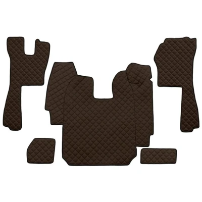 Imagen de F CORE FL03 BROWN Juego de alfombrillas suelo Ecopiel delante 5 marrón SCANIA: P,G,R,T series