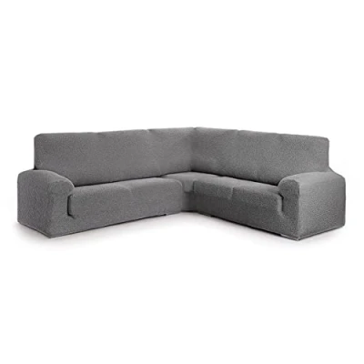 Imagen de Milica Funda para sofá rinconero Hecho de Tejido Adaptable Bután tamaño Normal (hasta 450 cm) Color 16 Gris Oscuro
