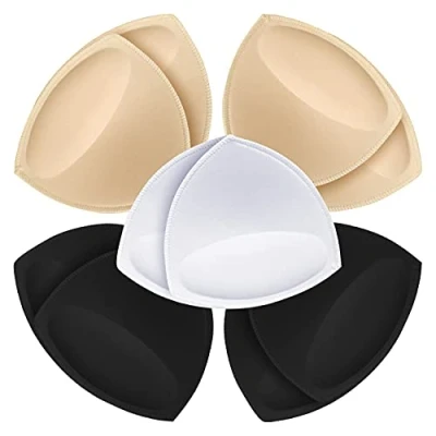 Imagen de SKENGWEL 5 Pares de almohadillas triangulares para brasier mujer, inserciones extraíbles push up sujetador deportivo copas reemplazos bikini parte superior traje baño, Triángulo 3