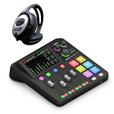 Imagen de Rode Rodecaster Duo Audio Production Studio para podcasts, streaming, creación de contenidos + auriculares keepdrum