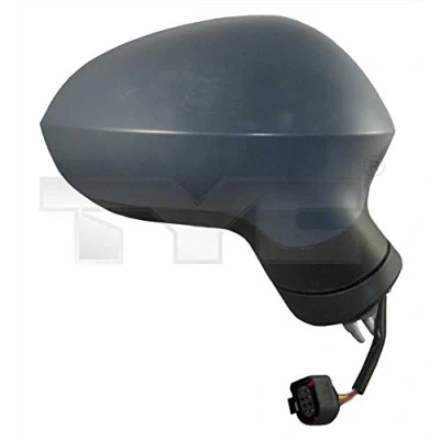 Imagen de Espejo retrovisor Tyc 331 0073 derecha imprimado para ajuste elect. espejo, convexo, calefactable, abatible eléctricamente SEAT: Leon II Hatchback