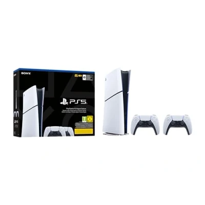 Imagen de Consola Sony PlayStation 5 Slim Digital Edition, 1 TB SSD, 4K, 2 mandos, Chasis D, Blanco