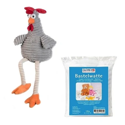 Imagen de Glorex 04648 1K Set Completo de Peluche para Rellenar, Gallo Pollo, Aprox. 40 cm, Incl. 100 g algodón, Hacer y abrazar