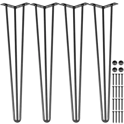 Imagen de Happybuy Patas para Mesas de Acero al Carbono, Conjunto Mesa Altura Pata 41 102 cm, Muebles con 4 Pies Goma, Capacidad Carga 100 kg (86,3)