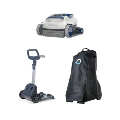 Imagen de Dolphin Blue Maxi 10 Robot Limpiafondos de Piscina con Carro Universal y Funda del Incluidos Almacenamiento Transporte Fácil Ideal para Piscinas hasta 8 m