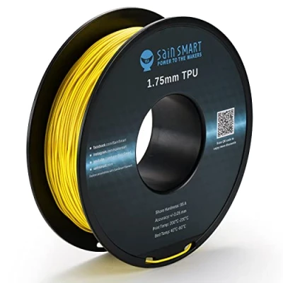 Imagen de SainSmart TPU de color neón, filamento flexible la impresora 3D 1,75 mm, 800 g, precisión dimensional +/ 0,05 amarillo neón