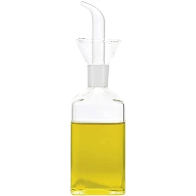 Imagen de TIENDA EURASIA Aceitera Antigoteo de Cristal, Vinagrera Transparente, Diseño Ergonomico Cuadrado, Capacidad (500ml)
