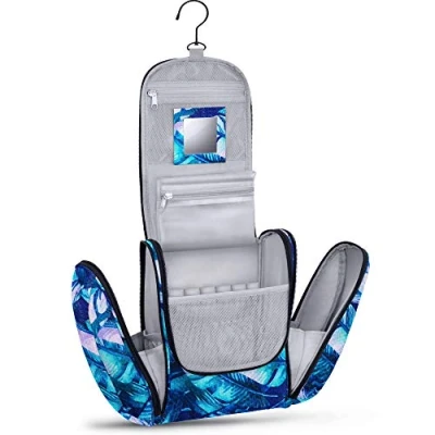 Imagen de KRONIFY Gran Neceser Premium para Colgar con Espejo Bolsa de Cosméticos Hombres y Mujeres Amplio Gancho Estuche Belleza Lavado Multicolor