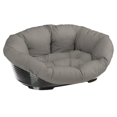 Imagen de Ferplast 70230099 Cama de Plástico para Perros y Gatos con Revestimiento Acolchado Sofa 10, Cesta Animales, Cómodo Apoyo El Mentón, Cojín Algodón Incluido, 96 x 71 32 Cm Gris