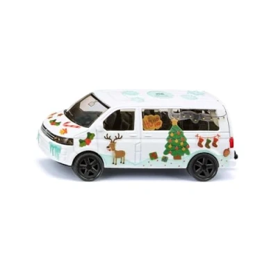 Imagen de siku 6505, Set de manualidades Style my siku, VW T5 Snowman, Edición limitada, Metal/plástico, Blanco, Coche juguete incl. hoja pegatinas para diseño individual