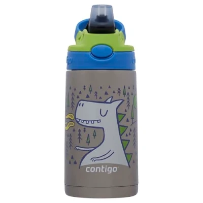 Imagen de Contigo Kids Thermal Drinking Bottle easy Clean Autospout with Straw, BPA free stainless steel water bottle, 100% leak proof, to clean, ideal for daycare, kindergarten, school and sports, 380 ml