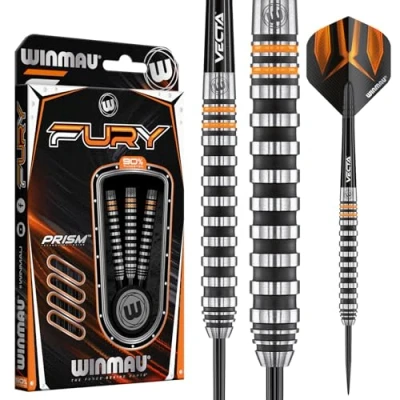 Imagen de WINMAU Fury 24 Gramo Dardos de tungsteno con Prism vuelos y Vecta Ejes (Tallos dardo)