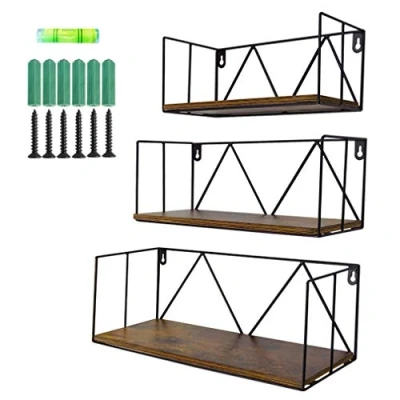 Imagen de EYMPEU Estantes de Pared, Juego 3, Pared Flotantes Madera y para el la Cocina, Baño, Sala Estar Oficina, Triángulos