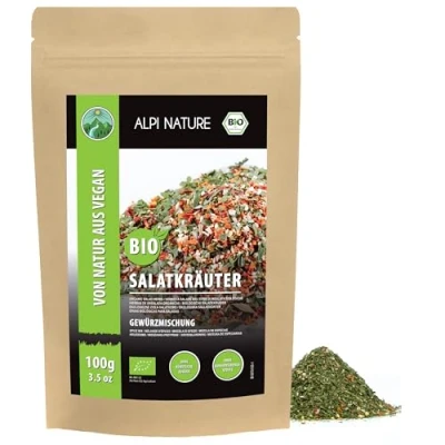 Imagen de Condimento para ensaladas orgánico (100g), hierbas orgánicas y mezcla de especias, ingredientes 100% naturales, orgánicos, sin aditivos artificiales