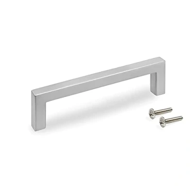 Imagen de EMUCA Tiradores para mueble, intereje 128 mm, L136 Zamak, Niquel satinado, 5 ud.