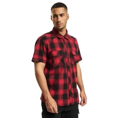 Imagen de Brandit Checkshirthalfsleeve Camisa, Hombre, Talla: XXL, Redblackwhite