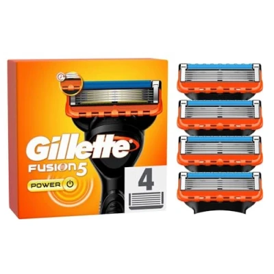 Imagen de Gillette Fusion 5 Power Cuchillas de Afeitar Hombre, Paquete 4 Recambio (el embalaje puede variar)