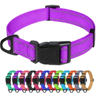 Imagen de TagME Collar Perro Ajustable,Collar Nylon Reflectante,para Caminar Correr Entrenamiento,para Perros Pequeños,Morado,2.0cm De Ancho
