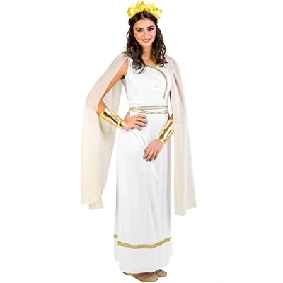 Imagen de dressforfun Disfraz de diosa griega para mujer reina antiguo Vestido largo y elegante + excepcional tocado con diseño laurel, puños preciosos un toque brillante (L no. 300200)