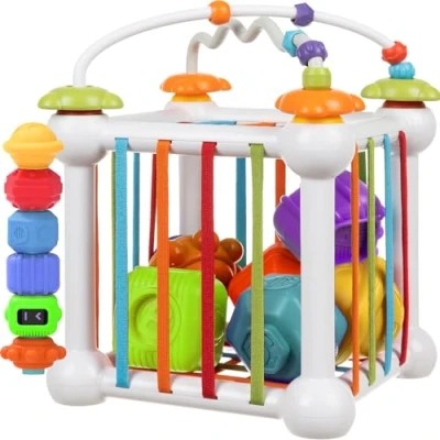 Imagen de KRUZZEL Montessori 20377 Juguete de motricidad para bebé con cuerda silicona