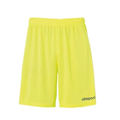 Imagen de Uhlsport Center Basic Shorts Without Slip De Juego, Hombre, Amarillo Fluor/Negro, L