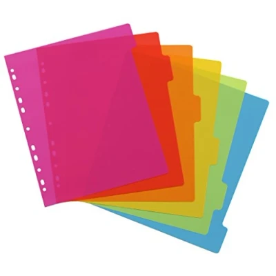 Imagen de VIQUEL Juego de 6 separadores polypro A4 maxi. Colores neón multicolores